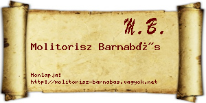 Molitorisz Barnabás névjegykártya